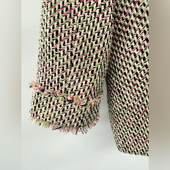 Talbots jacquard sweater jacket suit separate size 12P green pink brown - Picture 7 of 14